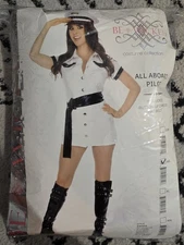 Be Wicked Women’s All Aboard Pilot Costume Dress Hat Belt Size M/L Halloween