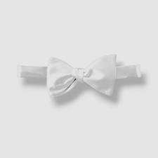 Michelsons London Men's White Silk Pre-Tied Adjustable Formal Bow Tie