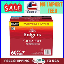 Folgers Classic Roast, Medium Roast Coffee, Keurig K Cup Pods, 60 Count Box