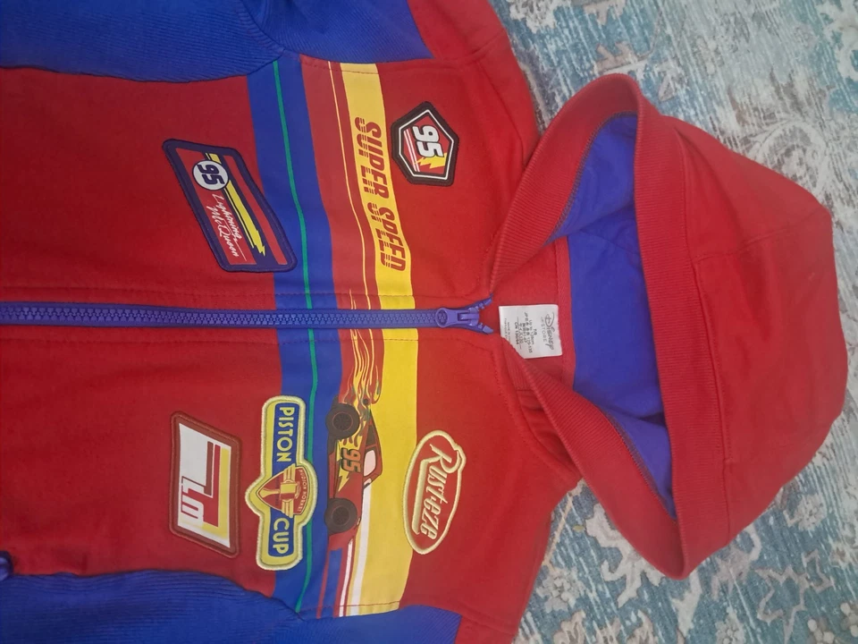 Talla 7/8 Jóvenes Niños Niñas DISNEY STORE Sudadera con Capucha Chaqueta Cars ightning mcqueen Foto 3 de 4