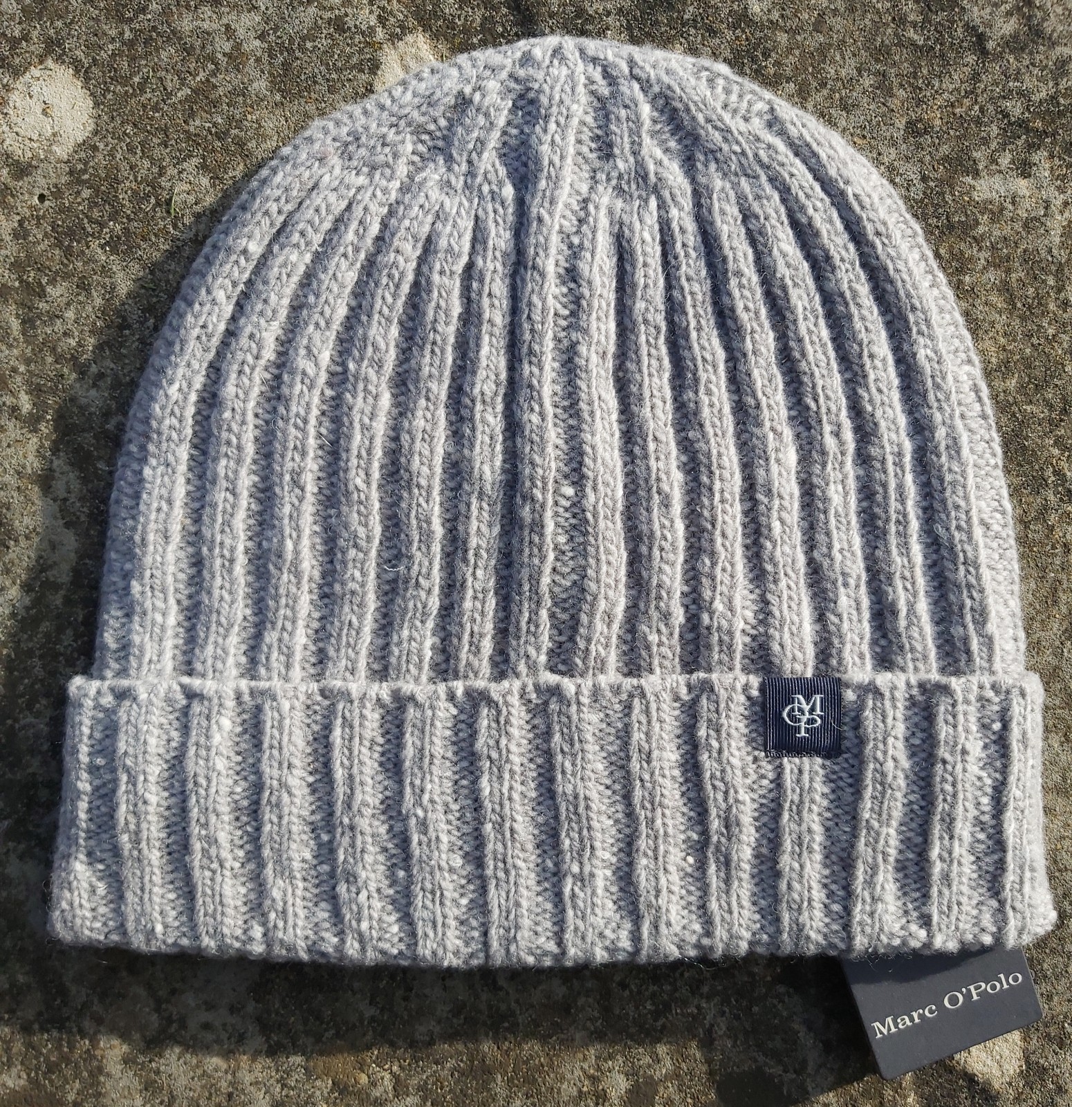 Made In Italy MARC O'POLO 80% Wool Grey Melange Flannel BEANIE New  Hat