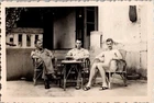 Vtg Photo WW2 US Army Soldiers Service Uniform Camp Base 1940s Outdoors Military