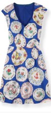 121. Euc Boden Anthropologie Plate Print Dress 6. Adorable Novelty Sundress