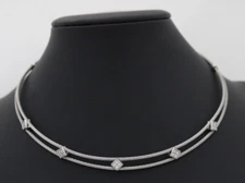 Charriol 18K & Stainless Steel Double Cable Diamond Station Choker Necklace