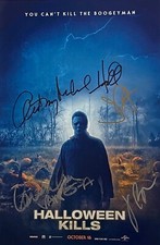 Halloween Kills Poster Autographed By  4 Anthony Michael Hall John Carpenter +2