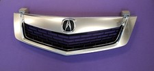 Fits Acura Tsx 09-10 Front Grille All Silver W Silver Moulding Trim W Emblem