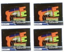 4 Pack Air Force Quick Fire Air Blaster Toy Soft Dart Gun w/ Darts Orange/Green