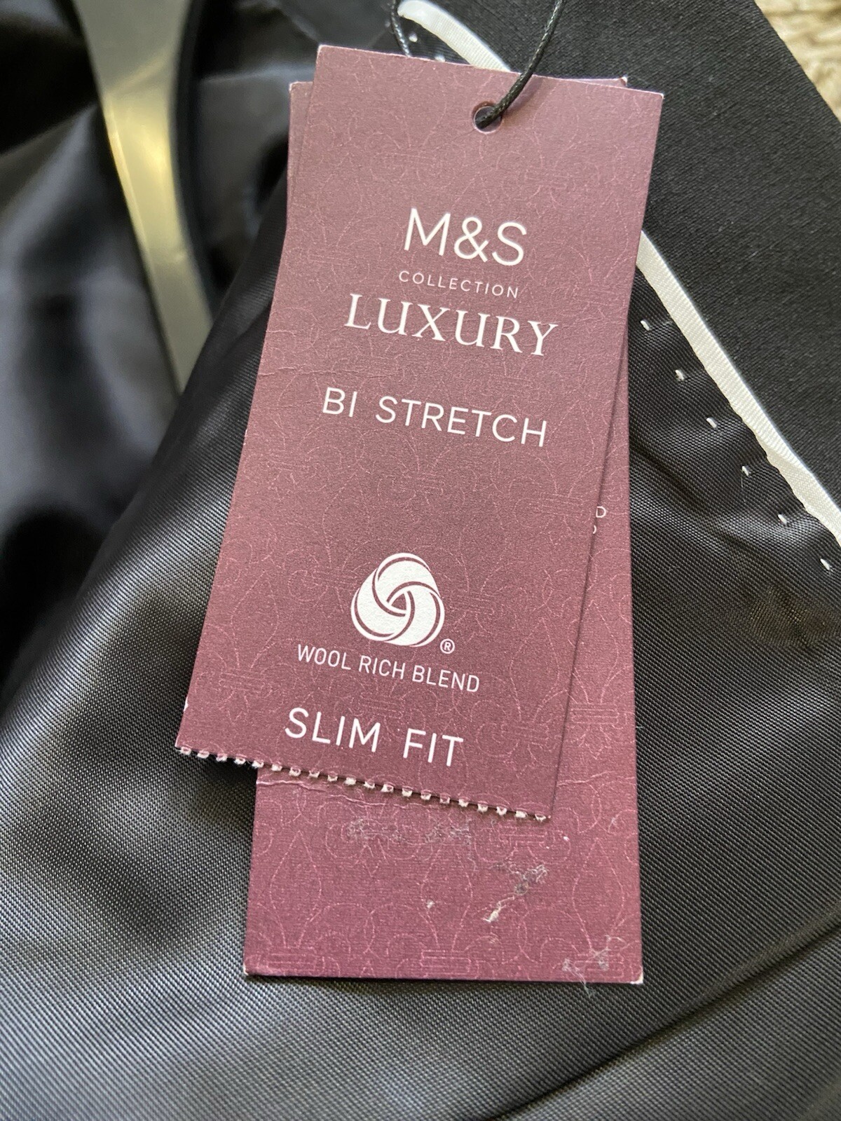 M&S Wool Rich Tailored Jacket, Black Chest 40" Long, RRP £75 image 10