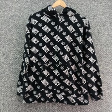 Juicy Couture Pullover Hoodie Sweatshirt Black Womens Sz M French Terry