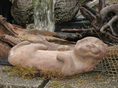Cast Stone Cement Otter Cement Outdoor Garden Statue 