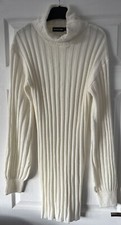 Pretty Little Thing Cream Knit Dress Medium 