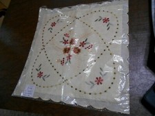 Pillow Cover Sham Embroidered Floral Scalloped Edge Lot of 2