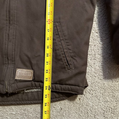 CE Schmidt Jacket Boys Large 14-16 Workwear Sherpa Fleece Lined Brown Canvas - Picture 11 of 12