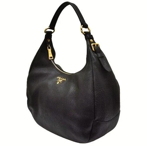 Bolso de hombro Prada BR4311 cuero Vitello Dyno negro Foto 3 de 4