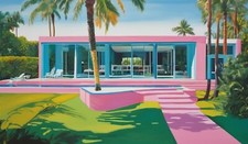 Pop Art Architecture Miami Beach 103 Summer 180x100 Bauhaus/Art Deco/XXL Pictures