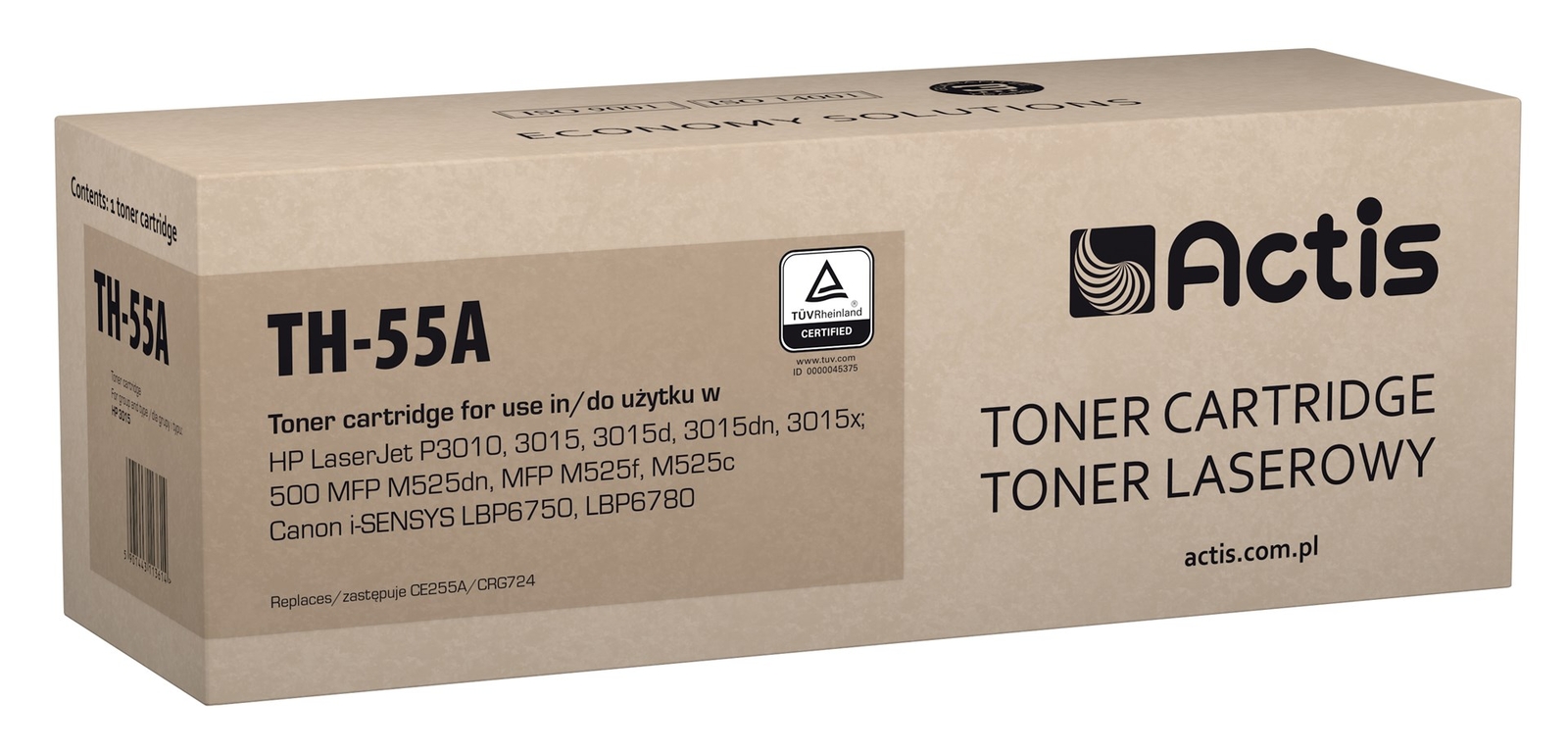 5901443113614 Тонер-картуш Actis TH-55A аналог HP 55A CE255A Стандартный 6 5990₽