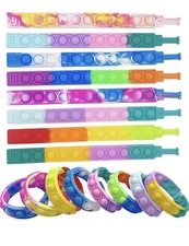 16PCS Pop Fidget Toy Fidget Bracelet, Durable and Adjustable, Multicolor Stress