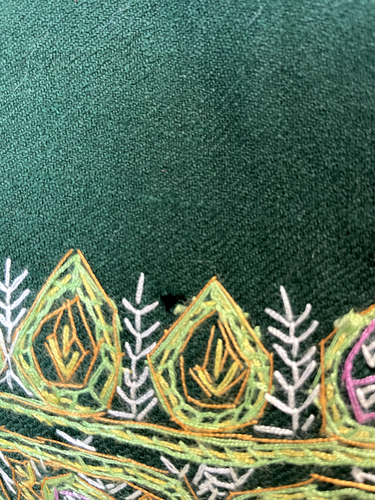 AUTHENTIC VINTAGE INDIAN SHAWL SCARF HEADSCARF 100% KASHMIRI WOOL HANDMADE - Picture 13 of 14