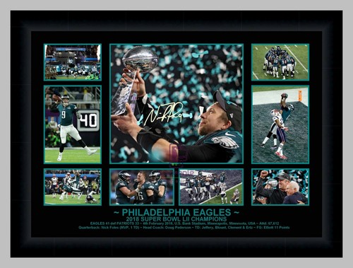 PHILADELPHIA EAGLES SUPER BOWL LII CHAMPIONS 9 PHOTO COLLAGE SIGNED ...