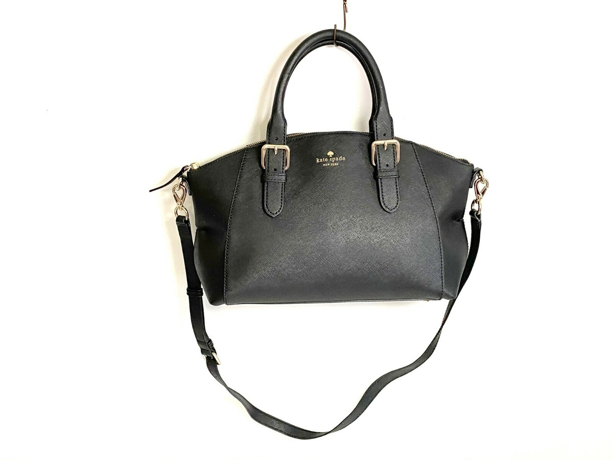 Kate Spade Outlet kate spade Black Saffiano Satchel with Detachable Strap main image 2