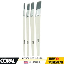 Coral Synthetic Slant Lining Fitch 4 Piece Paint Brush Set | Angled Brushes
