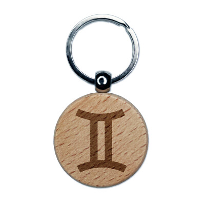 Gemini Horoscope Astrological Zodiac Sign Engraved Wood Round