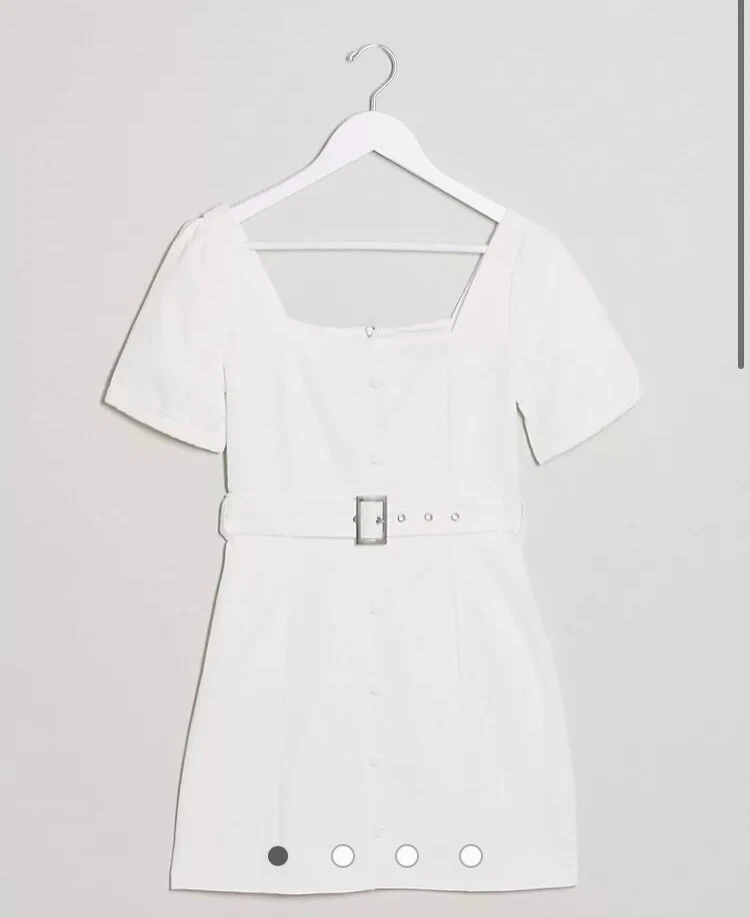 Missguided white cheap denim dress