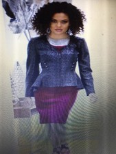 SALE @t Brand New ASHRO Mariana Faux Leather Jacket Dress Peplum Womens Sz 10