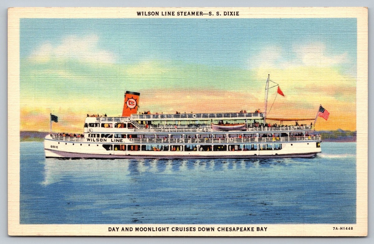 Chesapeake Bay MD - S.S. Dixie - Wilson Line Steamboat - Curt