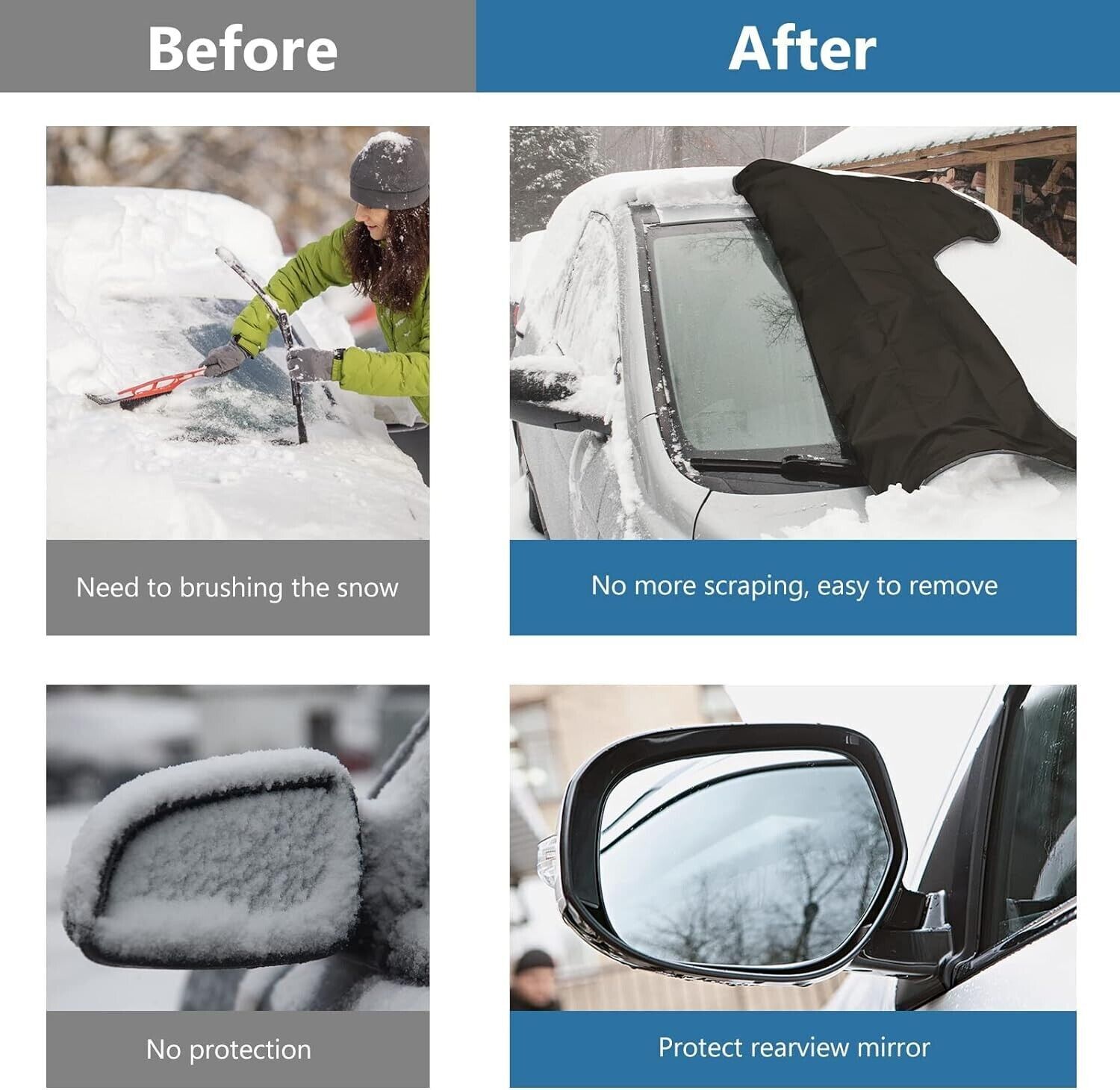 Car Windshield Snow Cover Frost Guard Waterproof Universal Fit SUV Auto Car USA