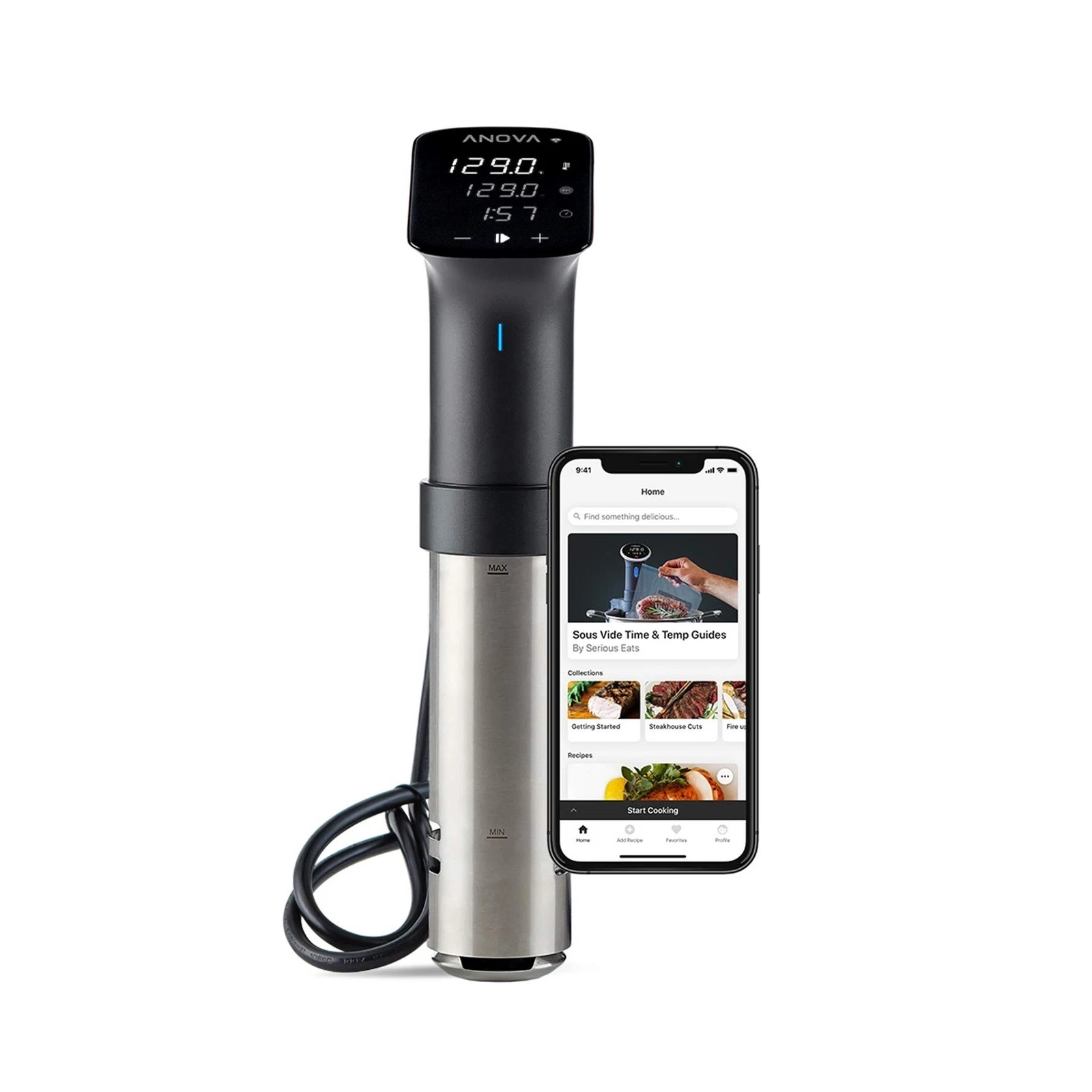 Anova Culinary Sous Vide Precision Cooker Pro, 1200 Watts, Black and Silver
Opens in a new window or