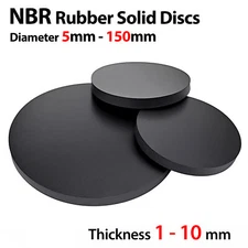 NBR Rubber Solid Discs Flat Round Pad Sealing Non-Slip Cushioning Dia 5mm-150mm