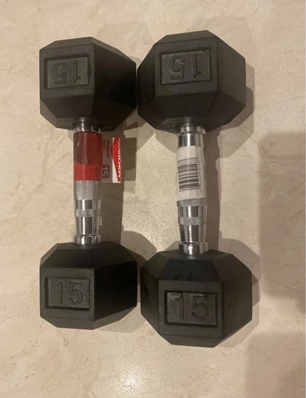 weider 15 lb. hex dumbbell Pair
