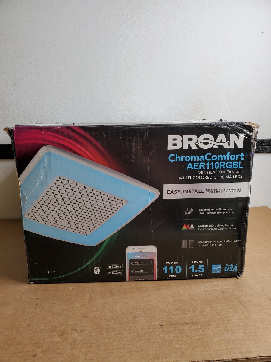 NewBroan-NuTone AER110RGBL ChromaComfort 110 CFM Ventilation Fan with 24  Colors 26715258673 | eBay