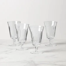 Lenox Crystal FRENCH PERLE Footed Glasses - Set of Four - N/O