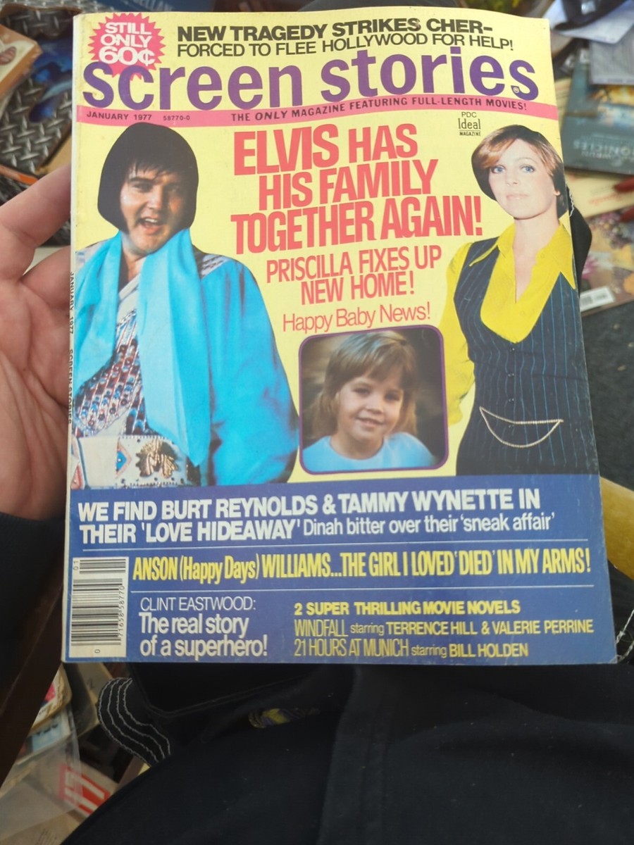 1977 JANUARY SCREEN STORIES MAGAZINE - ELVIS & PRISCILLA