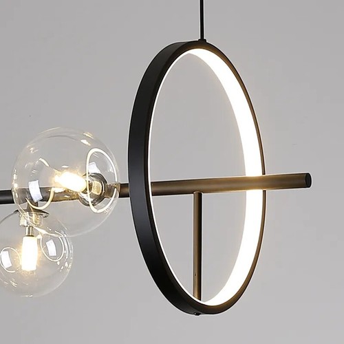 Deckenleuchte Kugelleuchte Lüchte, mit Leucht- 90x28x30cm,LED-Ring + 7*5W Kugel - Bild 7 von 8