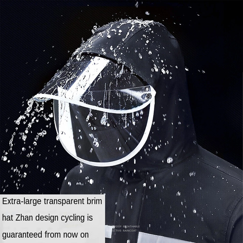 Traje de lluvia para hombre mujer chaquetas pantalón equipo impermeable motocicleta Foto 4 de 4