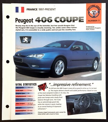 1998 PEUGEOT 406 COUPE 3.0 UNIQUE IMP BROCHURE