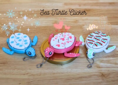 Winter Sea Turtles Fidget, Mechanical Keyboard Clicker, 3D Printed Fun Toys