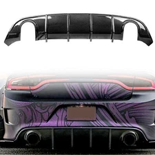 Rear Diffuser Bumper Lip Fit for 15-23 Dodge Charger SRT R/T Carbon Fiber Look