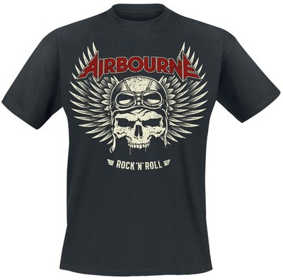 Airbourne T-Shirt Herren Red Logo Mono Scorch schwarz Band-Merch, Bands