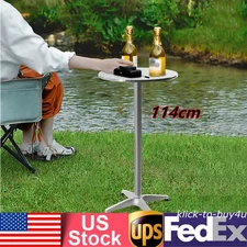 23.6" Round Pub Table Bistro Bar Height Cocktail Table W/ 90° Foldable Table