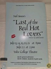 VNTG flyer for Neil Simon's play, Last of the Red Hot Lovers At Yuba College