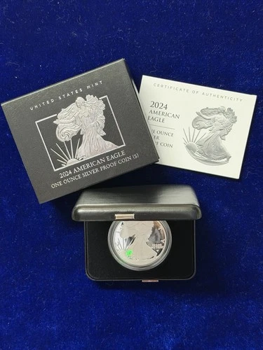 2024 S PROOF American Silver Eagle Dollar - With OGP & COA