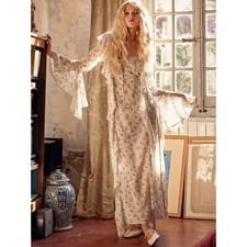 Spell & The Gypsy Ethereal Bohemian Witchy Fleur Frill Bias Maxi Dress Large