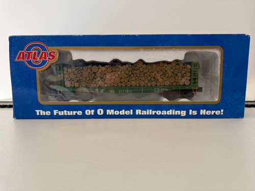 Coche plano ATLAS O escala 3 rieles Burlington Northern (#611300) GSC madera pulpa 6271-1 | Condition: Used