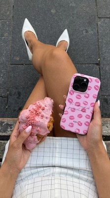 Phone Case If I'm Too Much Find Less Pink Lips Aesthetic iPhone Cover Kiss Girly