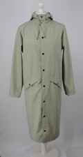 RAINS WOMENS LONGER JACKET COAT SNAP BUTTON SIZE S BEIGE RRP £109 IB