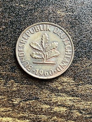 1960 Germany 2 Two Pfennig XF Extremely Fine Actual Coin TC3274*